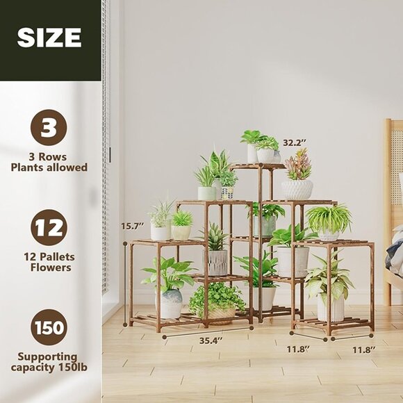NEW Plant Stand Indoor Outdoor Corner Shelf 11 Potted Large Holder. - Picture 8 of 9